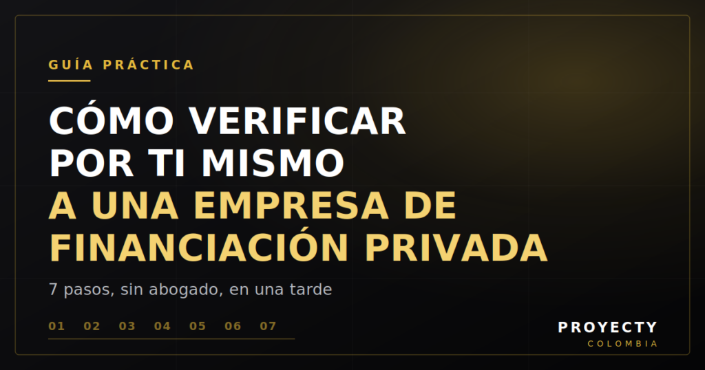 Guía para verificar una empresa de financiación privada en Colombia